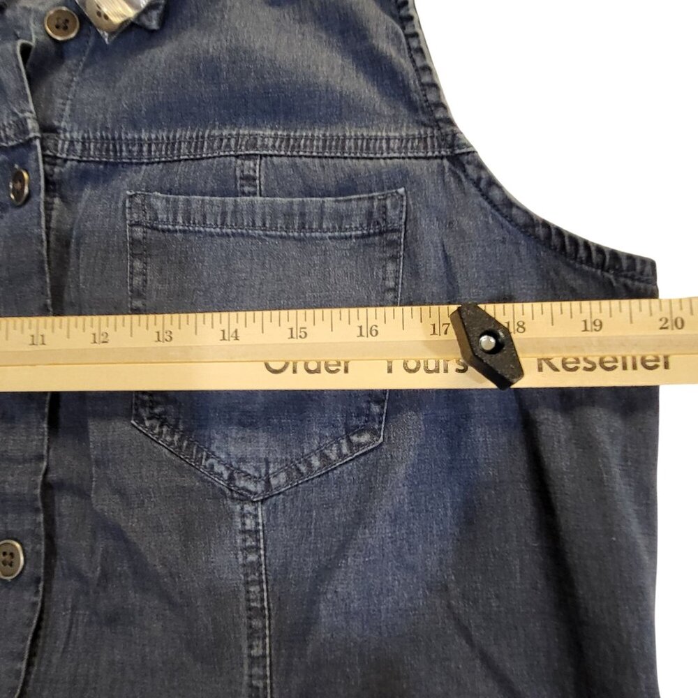 Women's Sleeveless Denim Button-Down Maxi Dress Braided Belt G By Giuliana M NWT - Picture 12 of 15